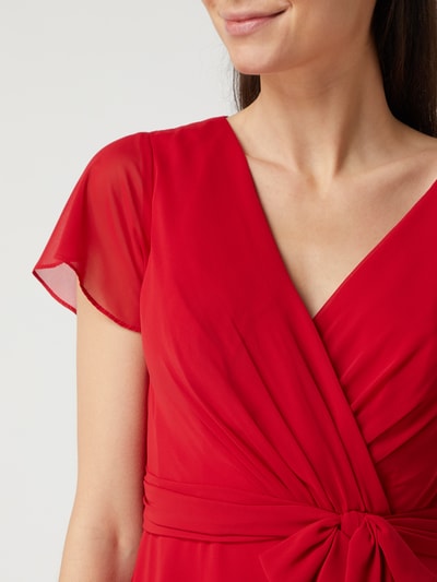 Christian Berg Cocktail Abendkleid aus Chiffon  Rot Melange 3