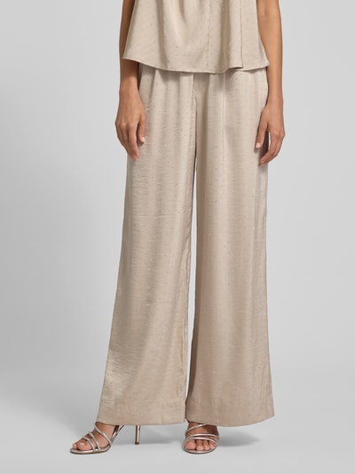 mbyM Spodnie z szerokimi nogawkami i obszyciem ozdobnymi kamieniami model ‘Asaka’ Piaskowy 4