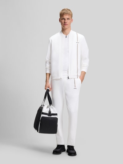 BOSS Green kurtka treningowa o kroju regular fit z detalami z logo Biały 1