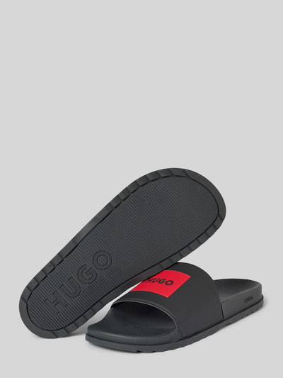 HUGO Slides mit Label-Print Modell 'Match' Black 4