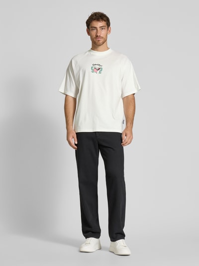 CARLO COLUCCI Oversized T-Shirt mit Label-Print Offwhite 1