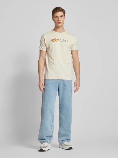 Alpha Industries T-shirt met labelprint Offwhite - 1