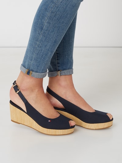 Tommy Hilfiger Wedges aus Textil mit Lederbesatz  Dunkelblau 3