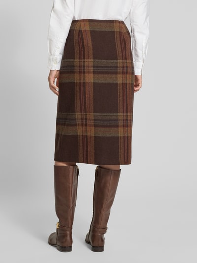 Polo Ralph Lauren Knielange rok van lanawolmix in wikkellook Middenbruin - 5
