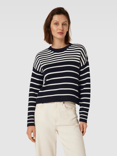 Esprit Gebreide pullover met streepmotief Zwart - 4