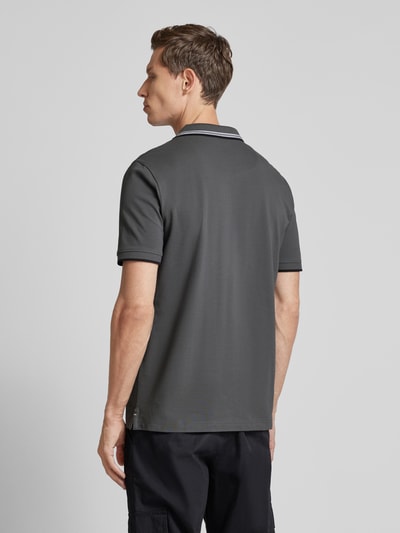 Fynch-Hatton Regular Fit Poloshirt mit Kontraststreifen Anthrazit 5