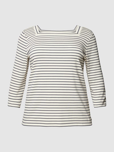Lauren Ralph Lauren Curve PLUS SIZE T-Shirt mit Karree-Ausschnitt Modell 'BAL' Offwhite 2