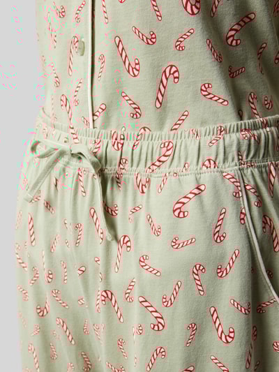 LASCANA Pyjama mit Reverskragen Modell 'X-MAS' Hellgruen 2