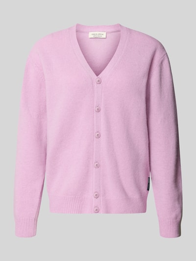 Casual Friday Cardigan aus Woll-Mix mit V-Ausschnitt Modell 'KARL' Flieder 1
