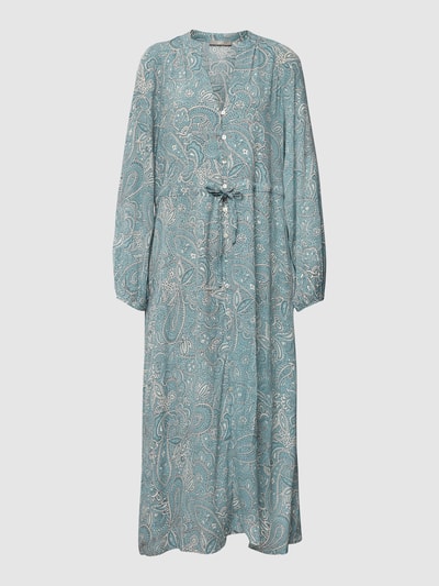 Jake*s Collection Midi-jurk met all-over motief Oceaanblauw - 2