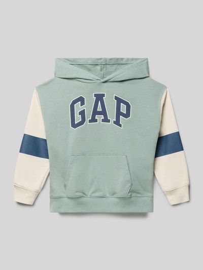 GAP regular fit hoodie met logoprint Rietgroen - 1