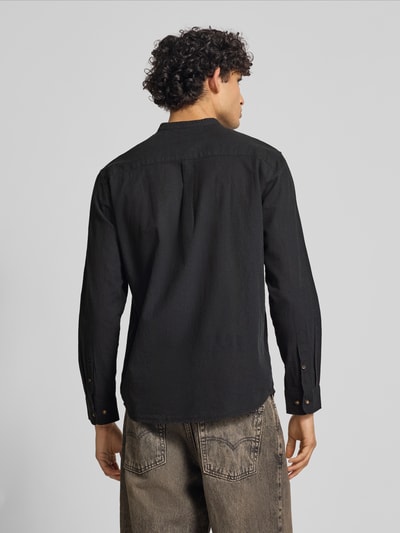 JACK & JONES Regular Fit Freizeithemd aus Baumwoll-Leinen-Mix Black 5