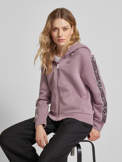 EA7 Emporio Armani Sweatjack met labelprint Mauve - 3