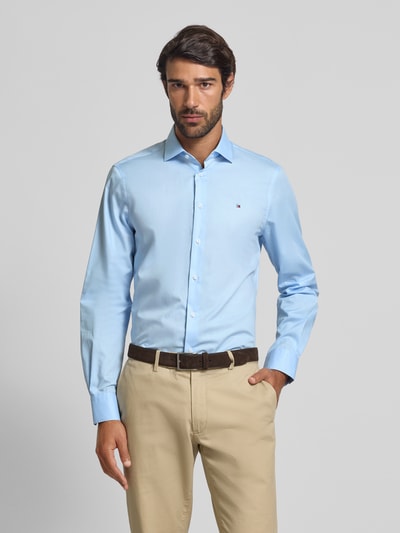 Tommy Hilfiger Tailored Slim fit zakelijk overhemd van puur katoen Bleu - 4