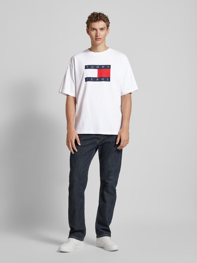 Tommy Jeans T-Shirt mit Label-Print Modell 'SKATE' Weiss 1