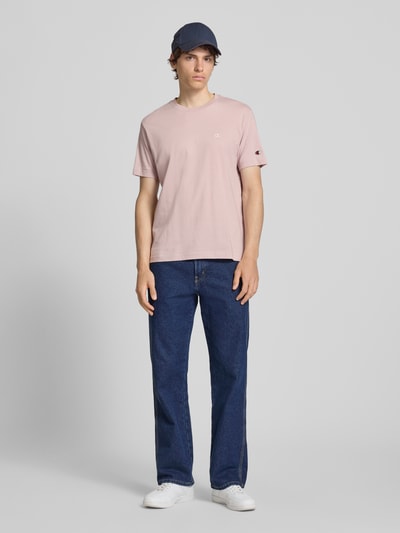 Champion T-Shirt mit Label-Stitchings und Rundhalsausschnitt Altrosa 1