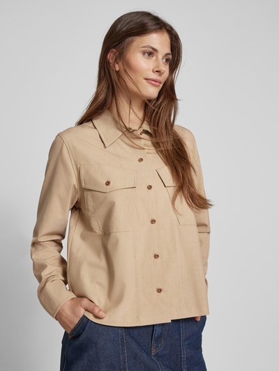 MOS MOSH Relaxed Fit Bluse mit Brusttaschen Modell 'PHILA' Sand 3