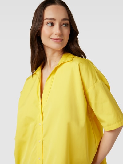 tonno & panna Oversized Bluse aus reiner Baumwolle mit Umlegekragen Gelb 3