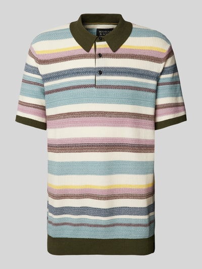 Scotch & Soda Koszulka polo o kroju regular fit z fakturowanym wzorem Złamany biały 2