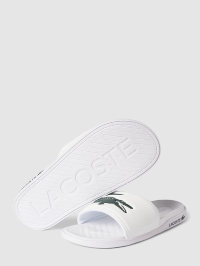 Lacoste hot sale slides white