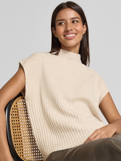 Soyaconcept Strickshirt mit Stehkragen Modell 'VIRGINIA' Ecru Melange 3