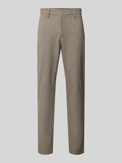 Only & Sons Slim fit brushed chino met viscose, model 'MARK' Lichtbruin - 2