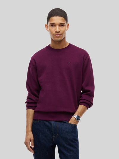 Tommy Jeans Regular Fit Sweatshirt aus Baumwoll-Mix mit Logo-Stitching Bordeaux 4
