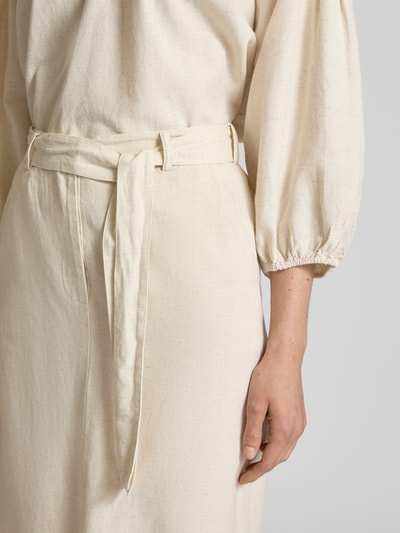 Vila Midirock aus Viskose-Baumwoll-Mix mit Leinen-Anteil Modell 'PRISILLA' Beige 3