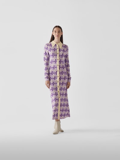 Dodo bar Or Midikleid mit Allover-Label Purple meliert 1