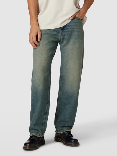REVIEW Baggy Fit Jeans mit Label-Patch Blau 4