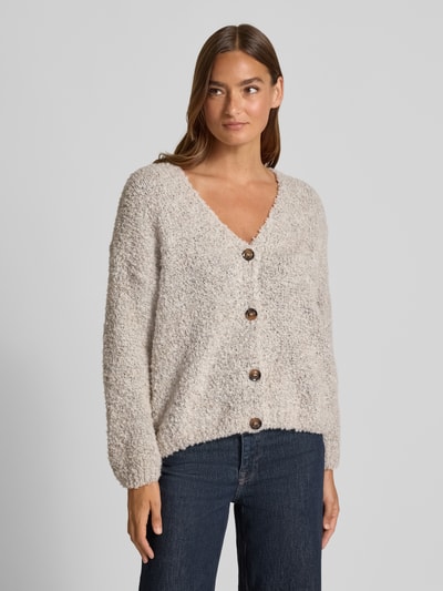 ZABAIONE Strickjacke mit V-Ausschnitt Modell 'So44fia' Hellgrau 4