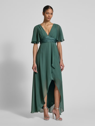 Jake*s Cocktail Abendkleid mit V-Ausschnitt Schilf Melange 4