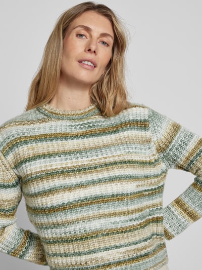 Mango Strickpullover mit gerippten Abschlüssen Petrol 3