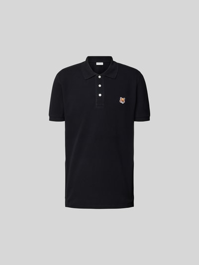 MAISON KITSUNE Poloshirt mit Motiv-Applikation Black 2