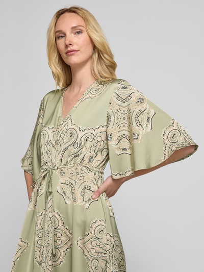 B.Young Midi-jurk met V-hals, model 'JANNIKE' Lindegroen - 3