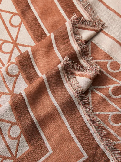 CK Calvin Klein Chusta z modalu z wzorem z logo na całej powierzchni Beżowy 2