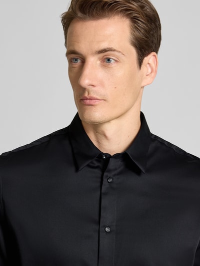 Jake*s Regular fit zakelijk overhemd met kentkraag Zwart - 3