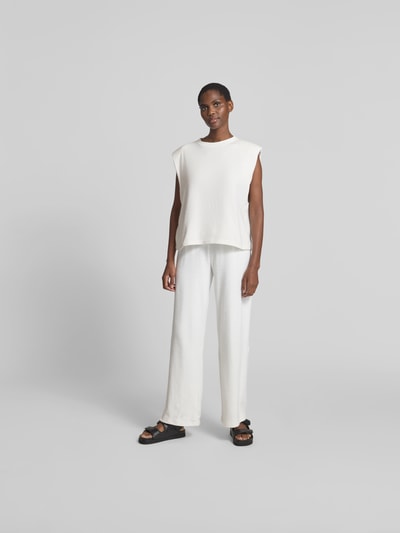 black palms Stoffhose mit elastischem Bund Offwhite 1