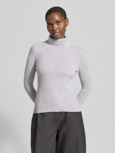 Christian Berg Woman Regular Fit Rollkragenpullover aus reinem Kaschmir Mittelgrau Melange 4