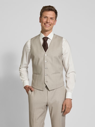 HECHTER PARIS Regular Fit Weste mit Paspeltaschen Taupe 4