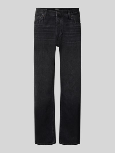 Produktfoto, Straight Fit Jeans mit Escorial Woll-Anteil Modell 'Chris' von JACK & JONES, dunkelgrau, 5-Pocket, Baumwoll-Mix, neutrale Struktur