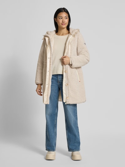 Frieda & Freddies Teddy Mantel mit Kapuze und Eingrifftaschen Modell 'HAZEL' Sand 1