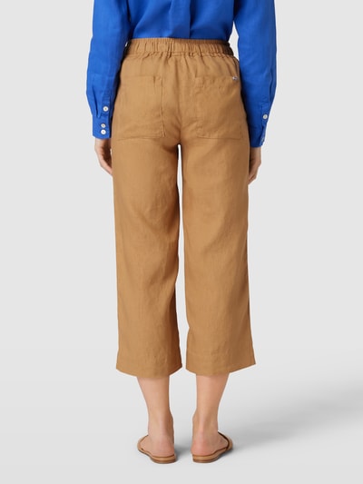 TONI Wide fit linnen broek in 3/4-lengte Camel - 5