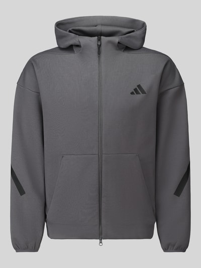 adidas Sportswear Regular Fit Sweatjacke aus Polyester-Mix mit Kapuze Anthrazit 2