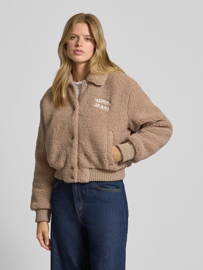 Tommy Jeans Relaxed fit bomberjack van teddybont Beige - 4