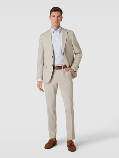 Pierre Cardin Spodnie materiałowe o kroju regular fit z fakturowanym wzorem model ‘Ryan’ Beżowy 1