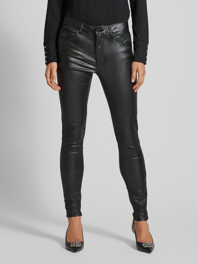 Vila Skinny Fit Jeans mit Glitter-Effekt Modell 'SARAH' Black 4