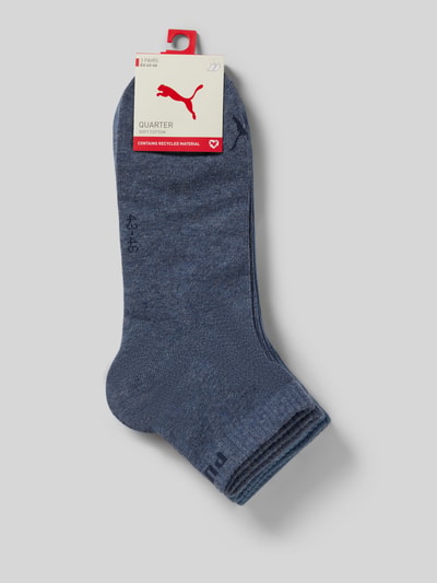 Produktfoto, Sneakersocken mit Logo im 3er-Pack von Puma aus blauem Baumwoll-Mix mit Stretch-Anteil, körpernahe Passform, Herren