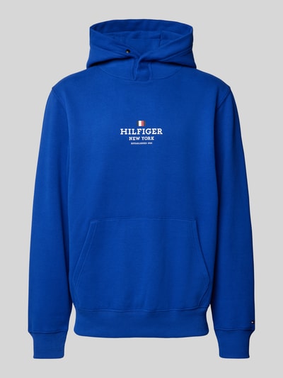 Tommy Hilfiger Hoodie met labelprint en kangoeroezak Koningsblauw - 1