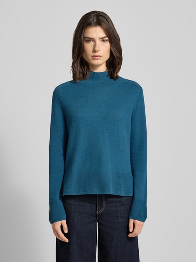 Tom Tailor Regular fit coltrui van een mix van katoen en kasjmier Petrol gemêleerd - 4